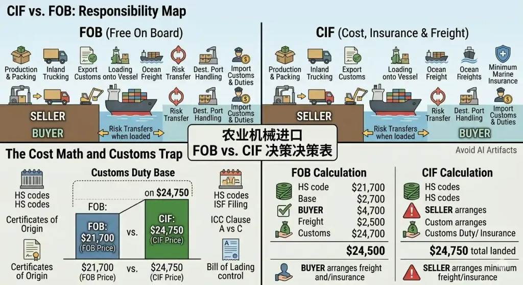 CIF vs. FOB for Agricultural Machinery