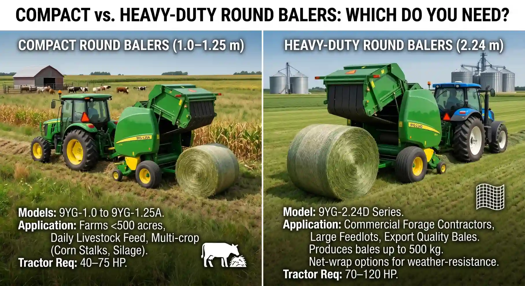 Compact vs. Heavy-Duty Round Balers