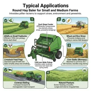 Round Hay Baler for Small and Medium Farms: Typical Applications
